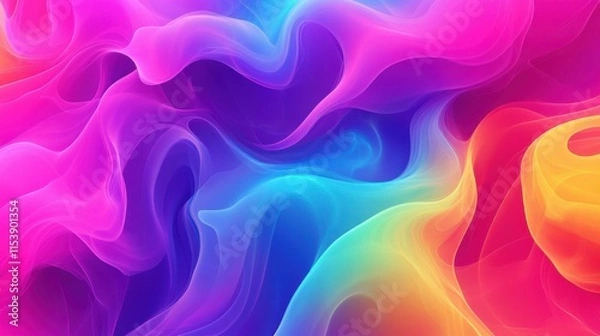 Fototapeta Colorful abstract smoke Dynamic movements of neon smoke