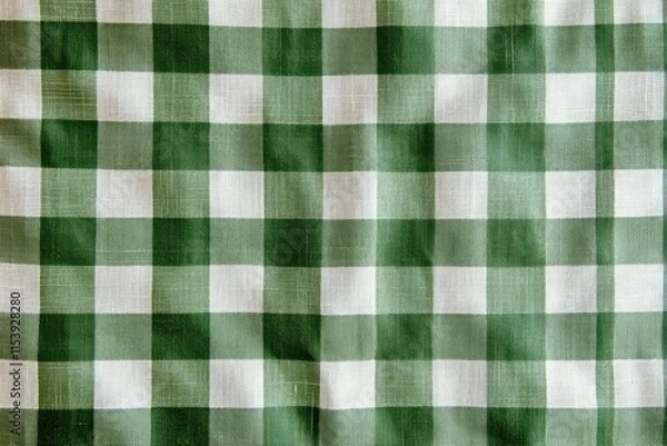 Obraz Vibrant Green Checkered Fabric Pattern for Design Projects