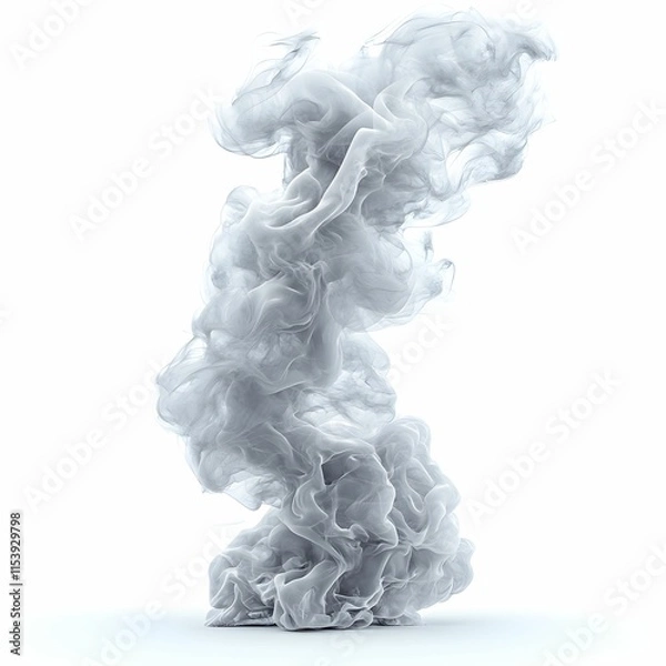 Obraz Abstract Smoke Swirl on White Background