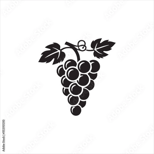 Fototapeta bunch of grapes with leaves