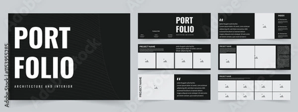 Obraz Architecture portfolio layout book design real estate portfolio template