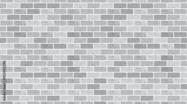 Obraz Gray brick wall seamless pattern, vector background, rectangular bricks, light and dark tones.