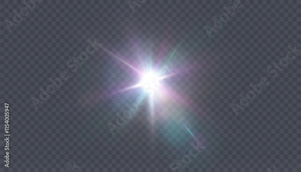 Fototapeta Bright Light effect for web design and game interfaces. Vector illustration of bright glow. Abstract laser beams of light.	
