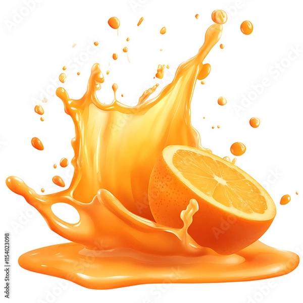 Obraz Dynamic Orange Splash PNG Graphic with Bright and Juicy Details