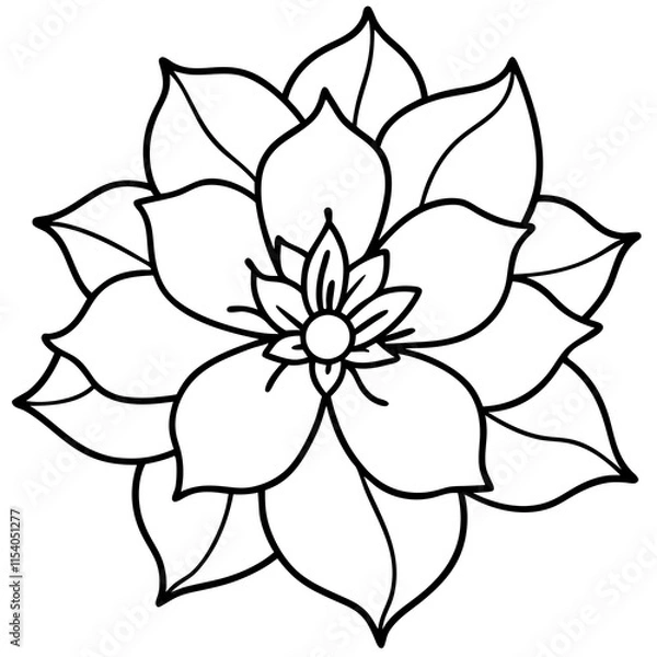 Fototapeta Blossom Charm line art art vector