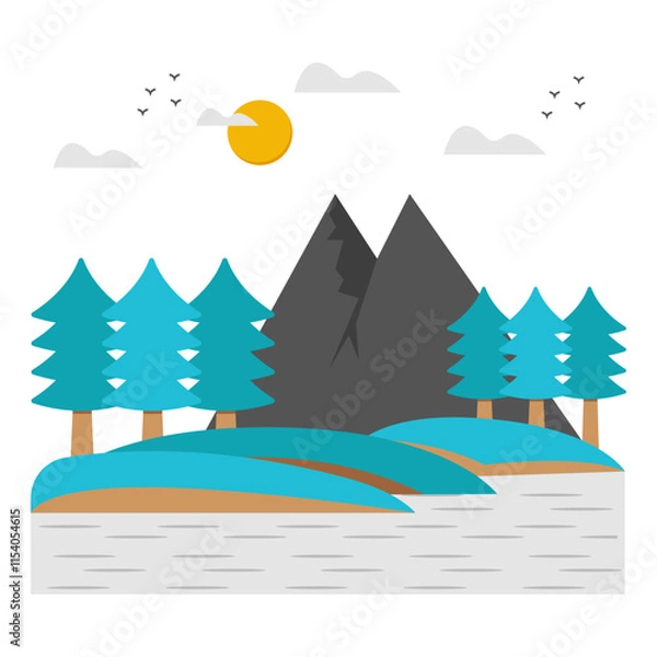 Fototapeta Perfect design icon of forest landscape