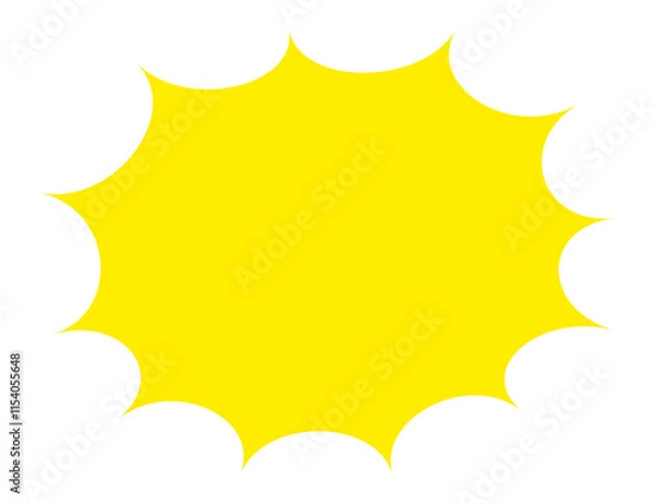Fototapeta ギザギザ　フレーム　単体　黄色　爆発　ベクター