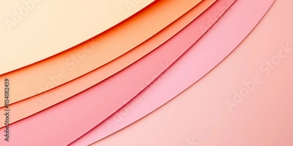 Fototapeta Layered pastel paper sheets in warm tones
