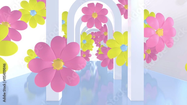 Obraz Minimal Flower Tunnel Background