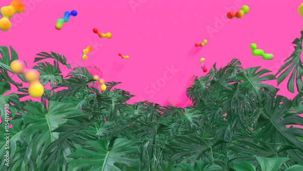 Obraz Monstera Colorful Background