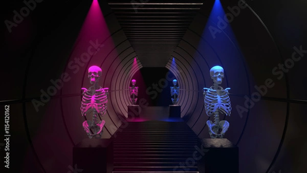 Fototapeta Abstract Skeleton Tunnel Background