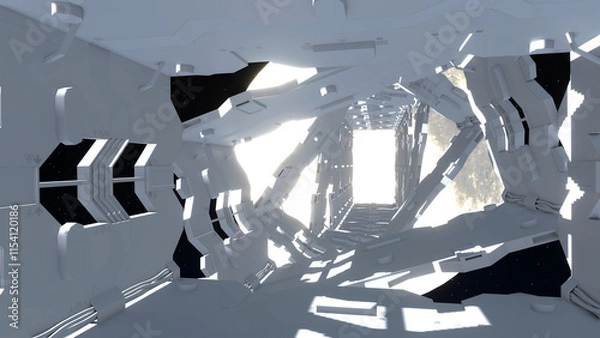 Fototapeta Abstract Space Station Background