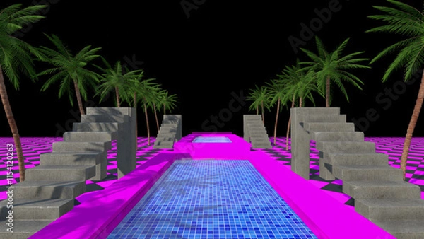 Fototapeta Stair Coconut Tree Background