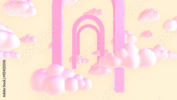 Fototapeta Sweet Door Clouds Background 