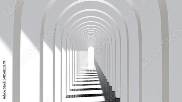 Fototapeta White Hallway Background 