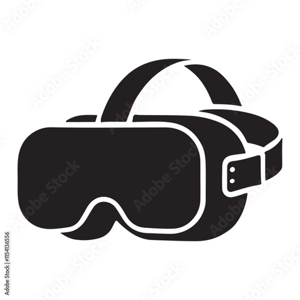 Obraz Virtual Reality Headset Silhouette Icon Design