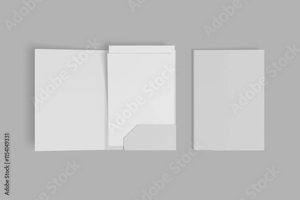 Obraz Blank paper folder rendering for mockup