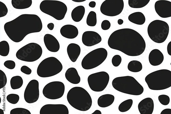 Fototapeta Abstract Black and White Pattern with Organic Shapes and Textures