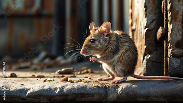 Fototapeta Rat close-up, created with the help of AI.