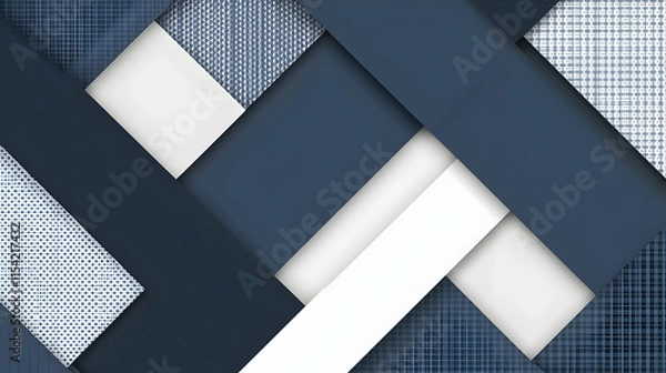 Fototapeta Abstract Blue and White Geometric Background Illustration