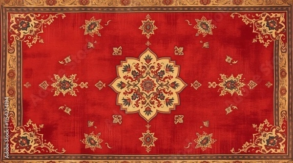 Obraz Intricate Persian Carpet Texture with Vibrant Colors and Detailed Patterns
