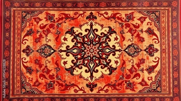 Obraz Intricate Persian Carpet Texture with Vibrant Colors and Detailed Patterns