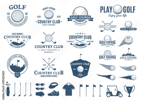 Obraz Logo klubu golfowego, etykiety, ikony i element projektu