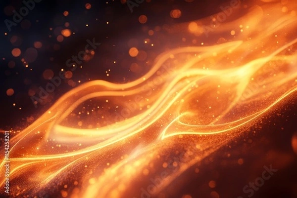 Obraz Flames Stylized flames of light flowing in swirling patterns. Generative AI