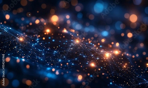 Fototapeta Circuitry circuits forming complex patterns on a dark background. Generative AI