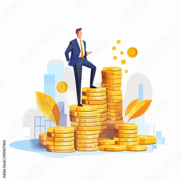 Fototapeta Editable Profit Vector Graphic Design for Business Use