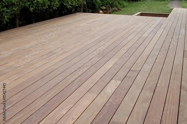 Obraz realizacja tarasu z drewna egzotycznego