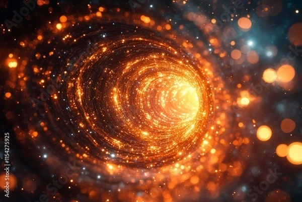 Obraz glimmering fractals expanding outward in dazzling light patterns. Generative AI