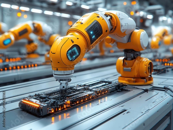 Obraz Robotic Assembly Line: Automated Manufacturing and Technology