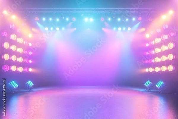 Fototapeta Vibrant stage lights create an electrifying atmosphere, perfect