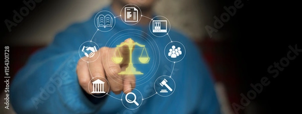 Fototapeta Business Ethics Concept. AI ethics or AI Law concept. Developing AI codes of ethics. Compliance, regulation, standard, business policy and responsibility. Machine learning algorithms.