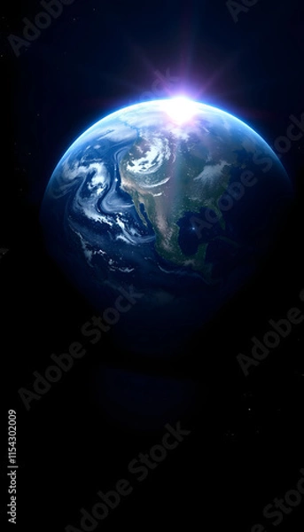 Obraz the blue planet earth from space, with white tones