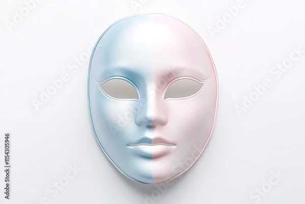 Fototapeta smooth, abstract mask with soft pastel colors reflects emotion a