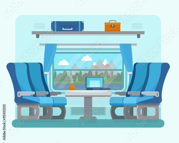 Obraz Passenger train inside.