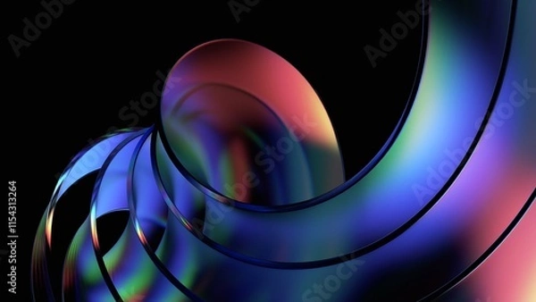 Fototapeta Abstract iridescent background design, 3d render