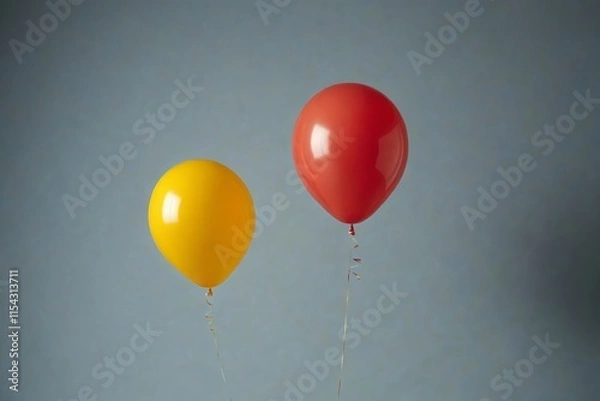 Fototapeta there are two balloons that are flying in the air