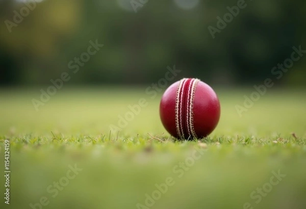 Fototapeta The Sharp Focus of a Cricket Ball Against a Blurred Background
