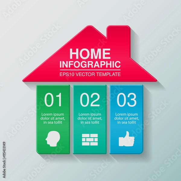 Fototapeta Vector infographic template, home