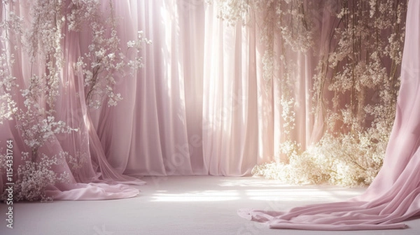 Fototapeta Photoshoot Backdrop Digital Backdrop | Fine Art Curtain  Wall Textures for Studio Photography | Elegant Photoshoot Background and Overlay Design