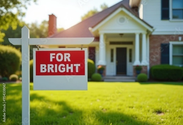 Fototapeta A House With A Spacious Bright Sign Displaying Its Desirable Features