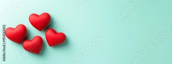 Fototapeta A Valentine's Day or appreciation-themed project featuring paper heart crafts.