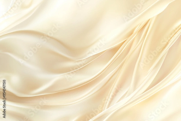 Fototapeta Light Beige Gradient Backdrop Vanilla Toned Blurry Cosmetics Background Creamy Silk Drapery Texture