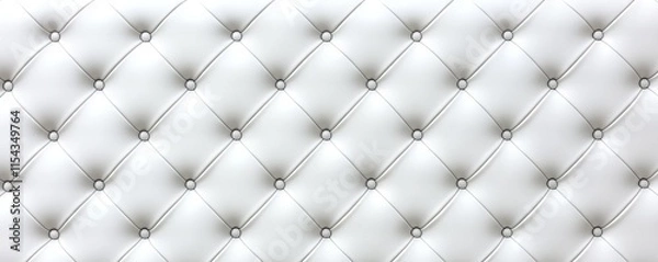 Fototapeta A seamless, subtle white diamond-tufted upholstery pattern on a transparent background, suitable as a texture overlay. This abstract, soft, puffy quilted design can be used for sofa cushions or a