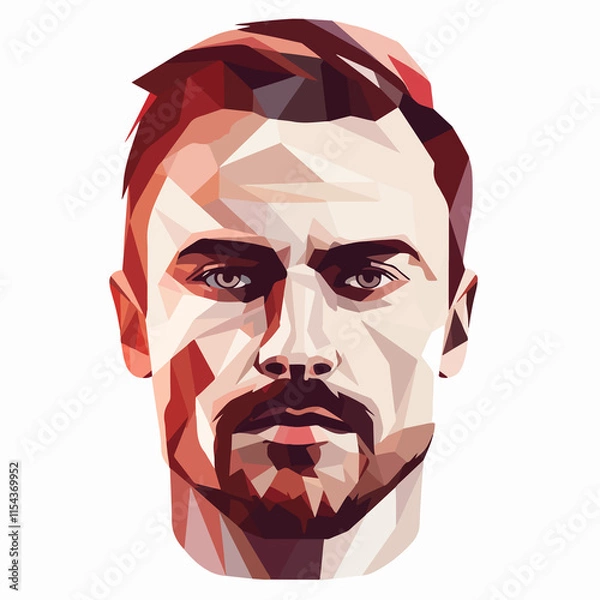Fototapeta Male face vector illustration for diverse design projects in isolated white background