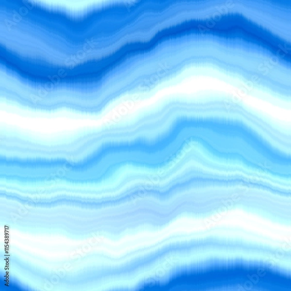 Obraz Modern summer striped blur wash seamless pattern background for trendy beach wear and coastal living designs. Repeatable alcohol ink bleed effect in blue white indigo colors