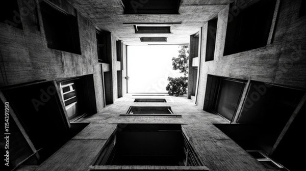 Fototapeta Dynamic Angled View of Urban Architecture